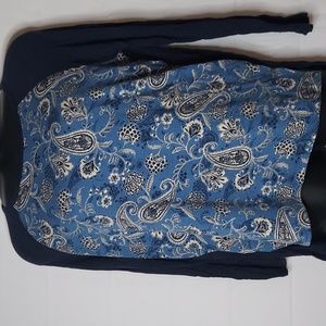 Femme by Tresics 3/4 Sleeve Blue Shirt